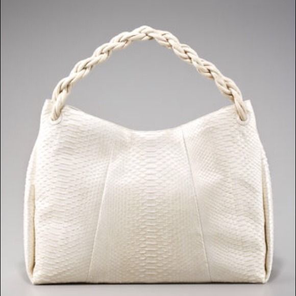 Nancy Gonzalez Handbags - Nancy Gonzalez Pearl White Python Shoulder Bag NWT